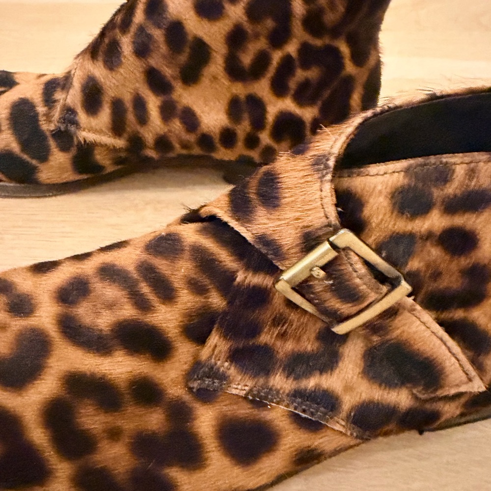 Johnston & Murphy Leopard Print Leather Ankle Boots size 8.5 Women’s - Picture 4 of 10